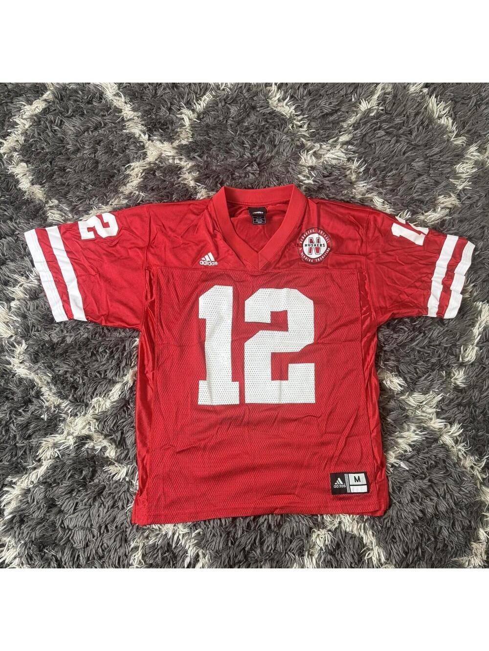 Nebraska Cornhuskers Football Jersey Men’s Medium Adidas Red #12